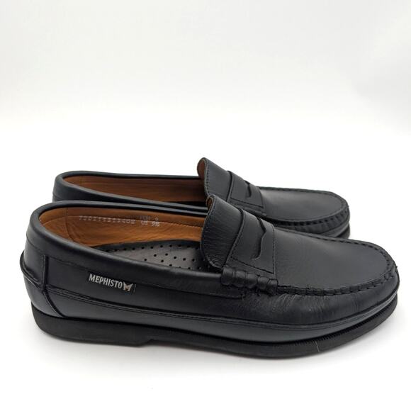 Mephisto Cap Vert Penny Loafer Shoes Men's Black Leather Size US9.5 EU42.5 - Picture 3 of 14